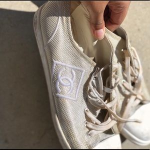 Authentic Vintage Silver Chanel Shoes